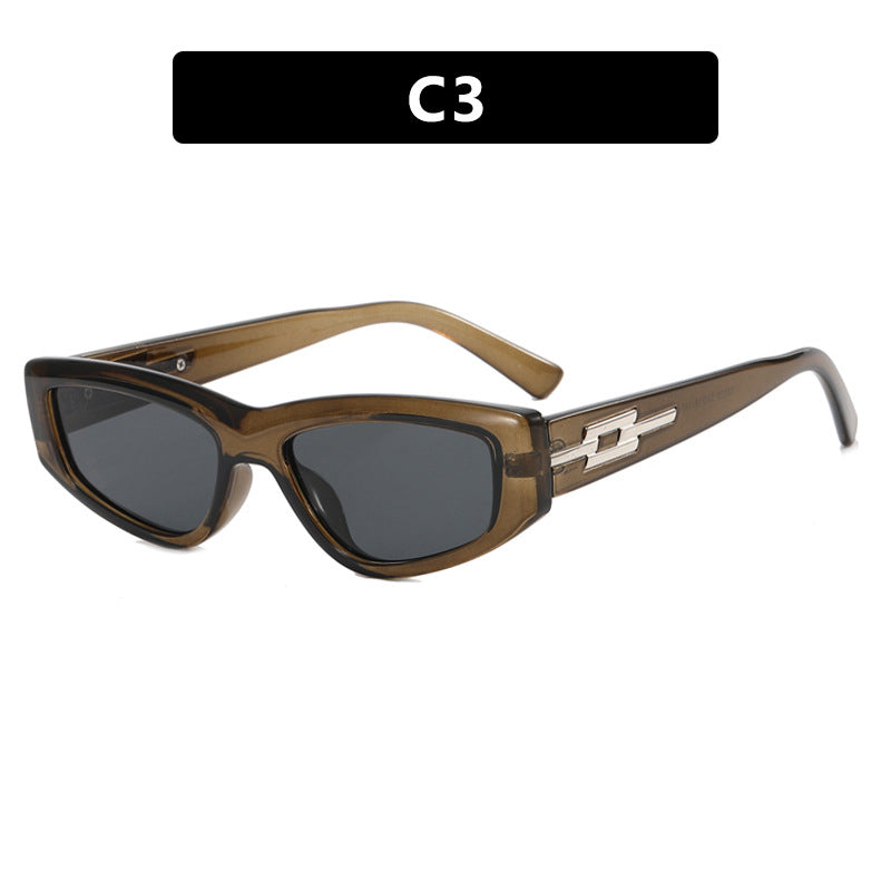 Damen modische Cat-Eye Sonnenbrille mit transparentem Rahmen und kühlen Gläsern Brehn