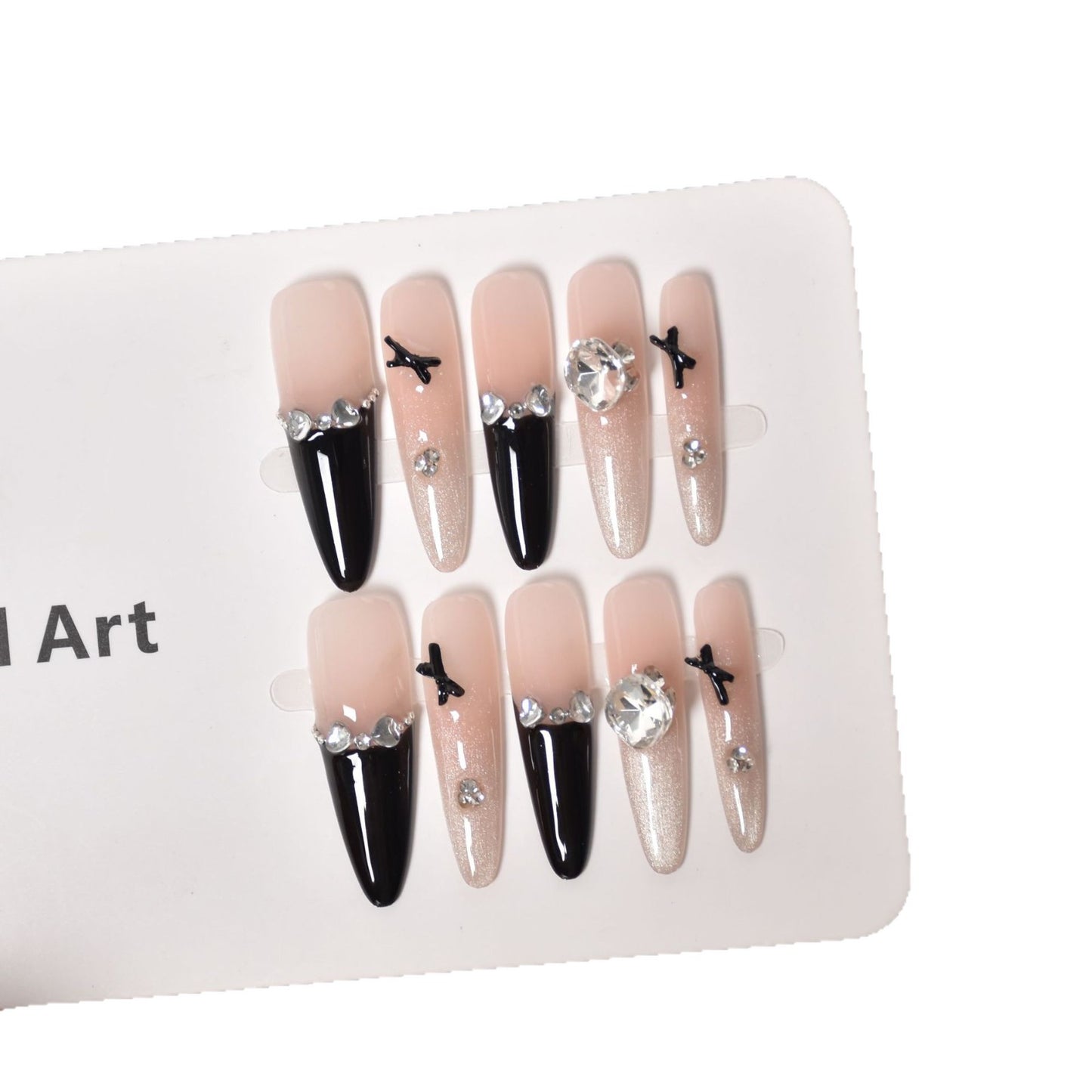 Elegante 3D verziehene Press-On Nagelverlängerungen Brehn
