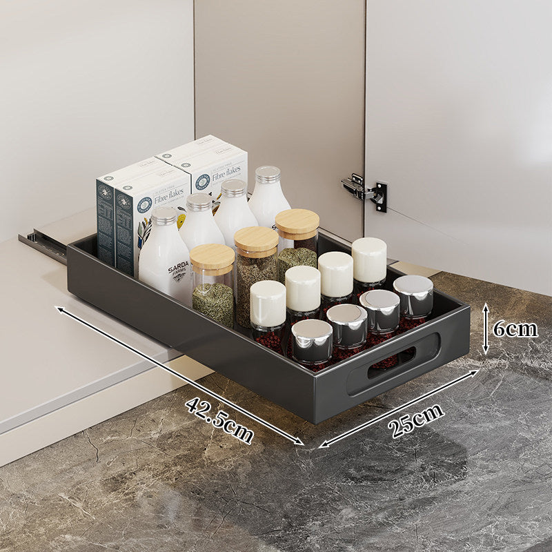 Ausziehbarer Schrank-Schubladenorganizer mit Ausschnittgriff und flachem Design