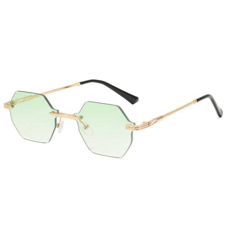 Damen hexagonale Designer-Sonnenbrille mit hochwertigem Metallrahmen Brehn