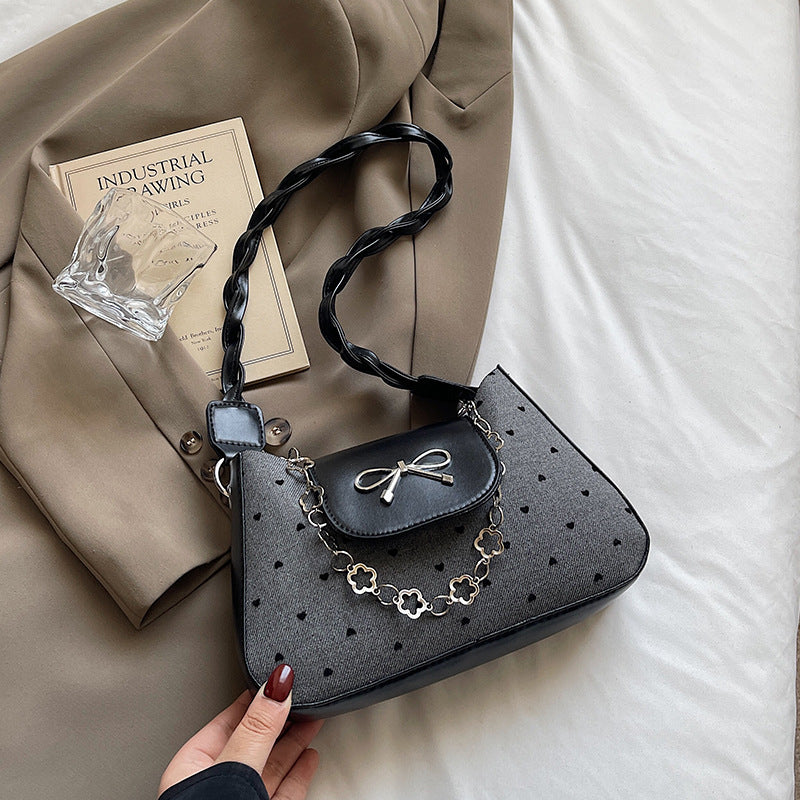 Klassische Polka-Dot Handgefertigte Schultertasche