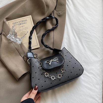 Klassische Polka-Dot Handgefertigte Schultertasche