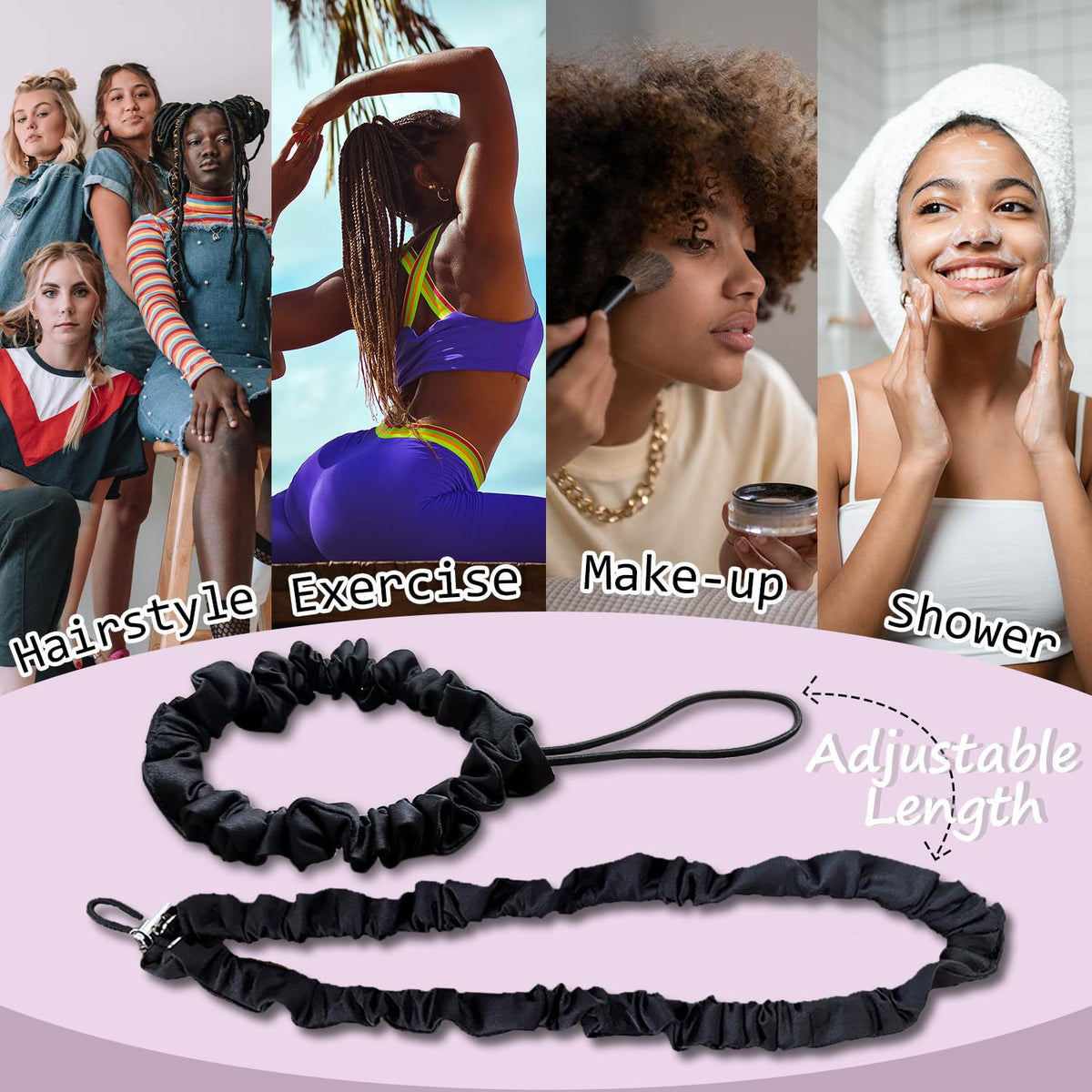 Schlanke Satin-Haaraccessoires