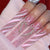 Dekorativer Press-On-Nagelsatz mit exquisite Glitterband-Design Brehn