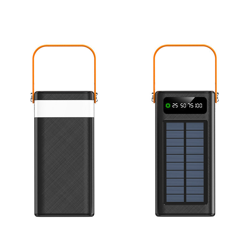 Tragbare Solar-Powerbank mit multifunktionaler Ladefunktion und digitaler Anzeige Brehn