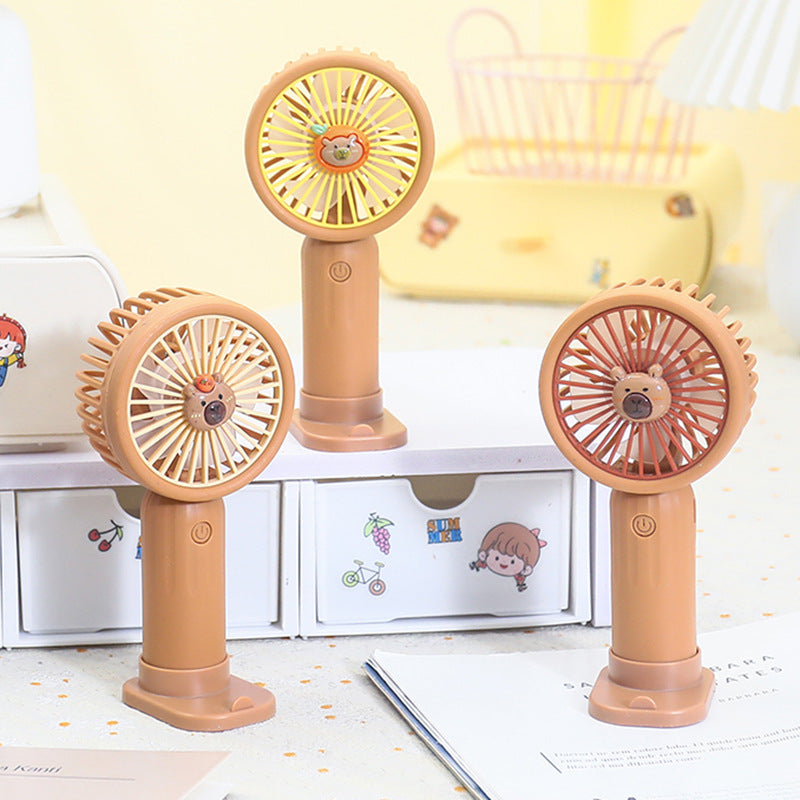 Unisex nan tragbarer Akku-Handventilator mit USB-Ladestation und kindersicherem Bären-Design Brehn