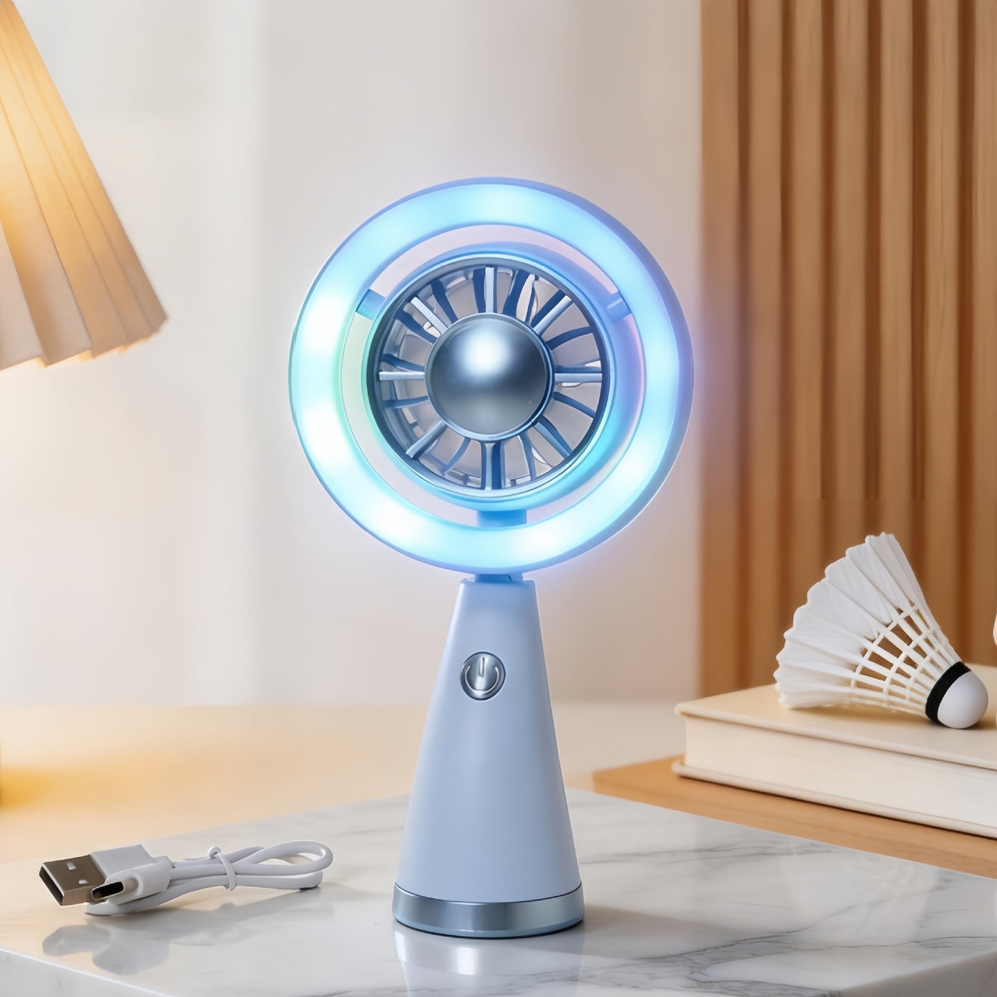 Damen Tragbarer RGB Handventilator mit USB-Ladefunktion Brehn