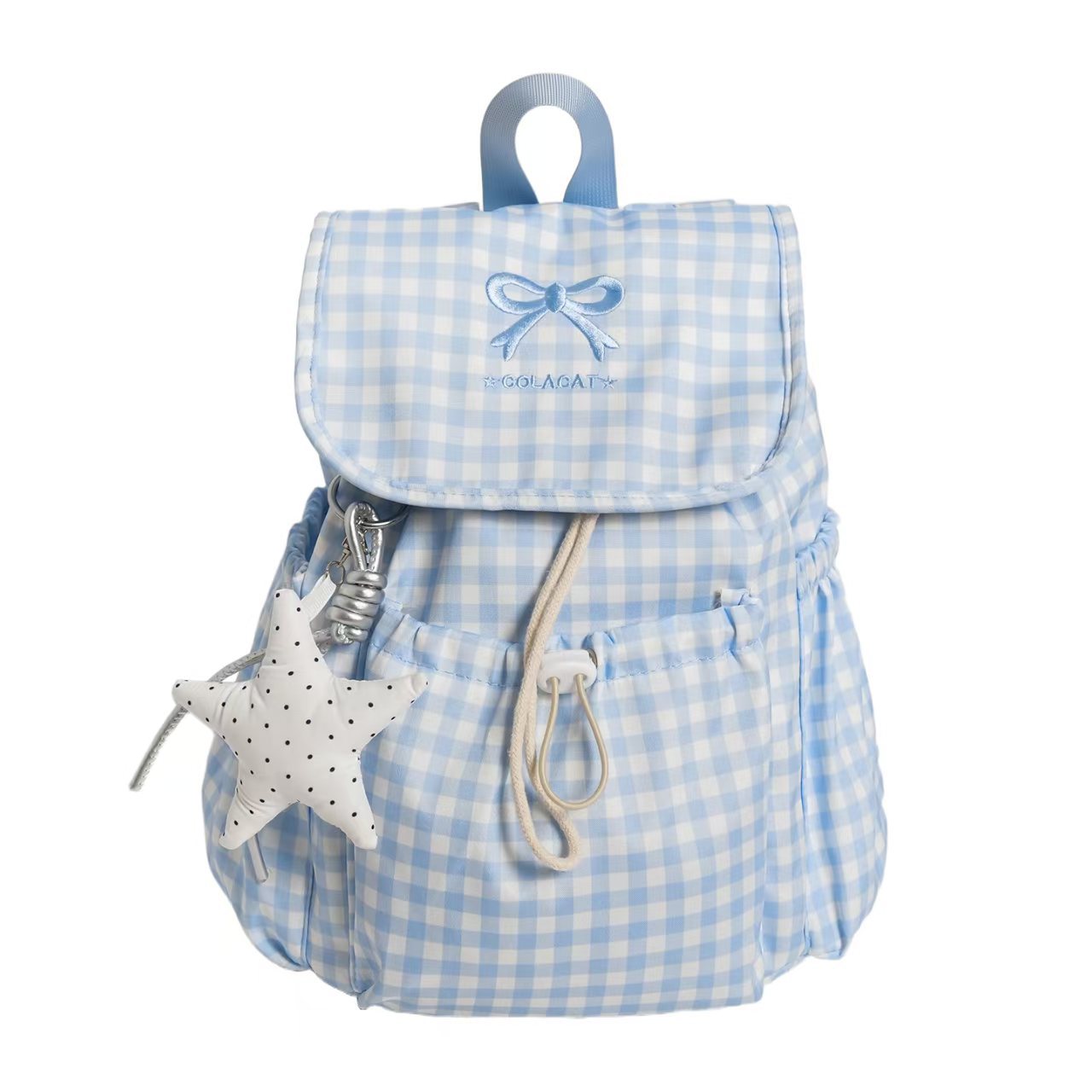 Süßer Gingham-Druck Rucksack Brehn