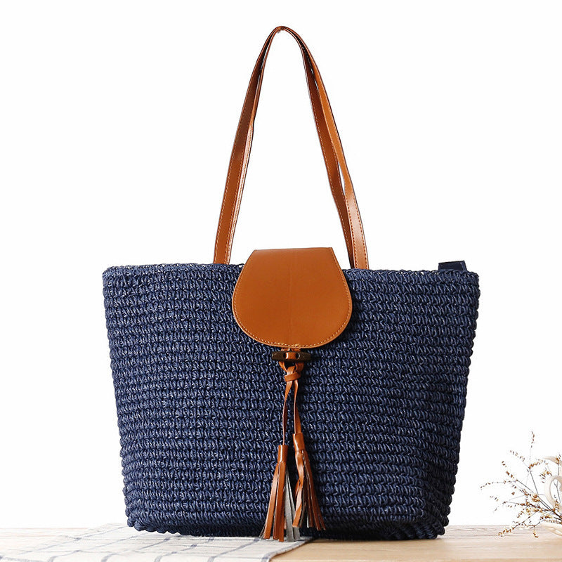 Elegante Korbtasche mit Lederakzenten Brehn
