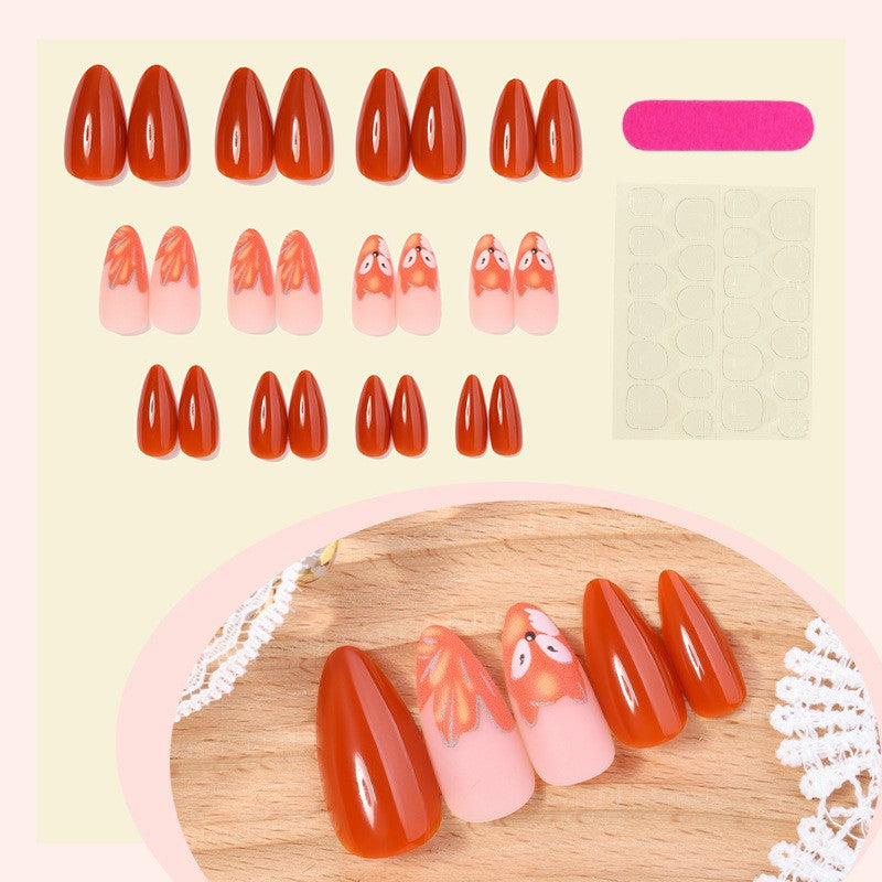 Künstlerisch thematisiertes Press-On Nagelset Brehn