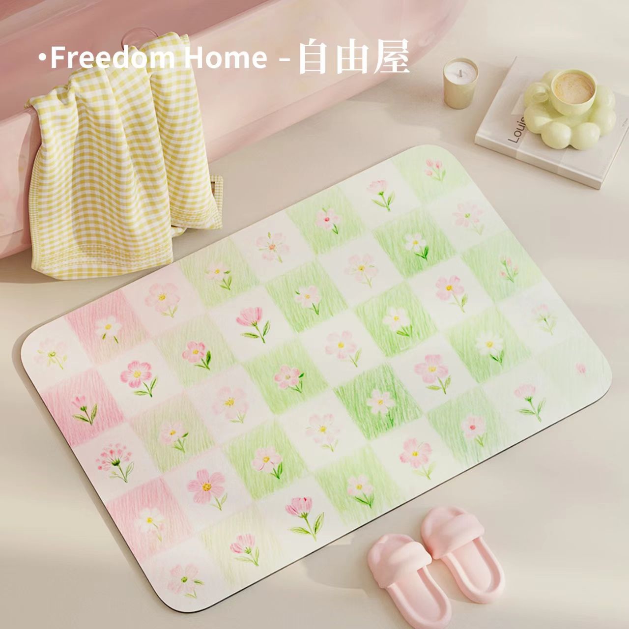 Floral Print Badmatte Brehn