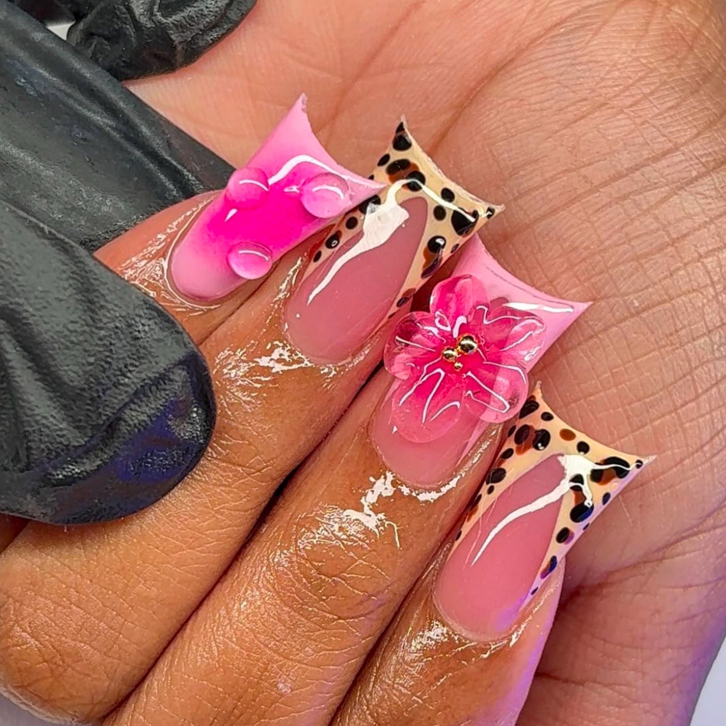 Blumen- und Tierdruck Press-On Nagelverlängerungen Brehn