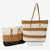 Damen Mode-Tasche aus handgefertigtem Naturmaterial mit Streifenmuster Brehn
