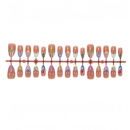 Kreatives gemustertes Press-On Nagelkunst Set Brehn
