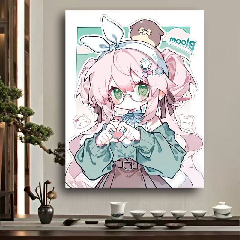 Verspielt Anime-Charakter Leinwand Kunst Brehn