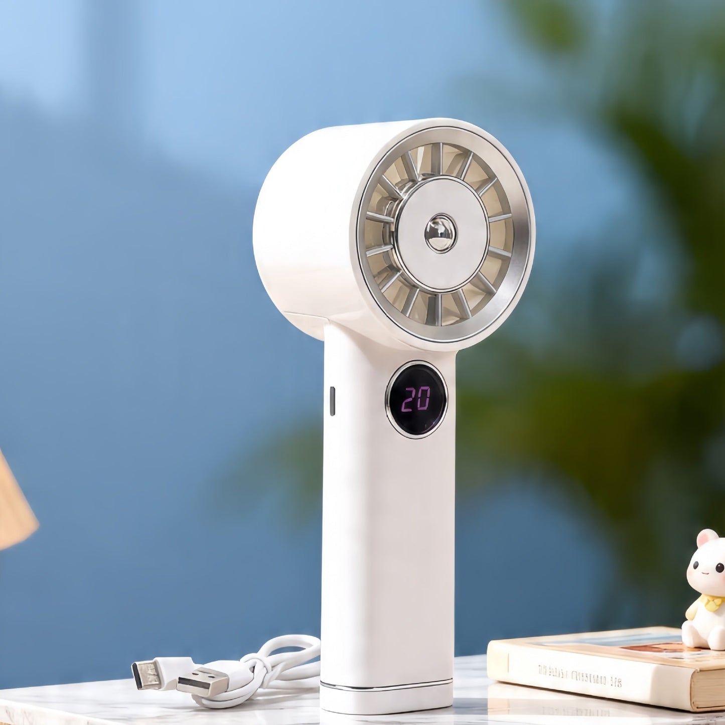 Frauen Tragbarer Mini Ventilator mit Digitalanzeige Brehn