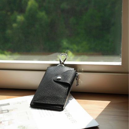Premium Reißverschluss Leder Kartenhalter