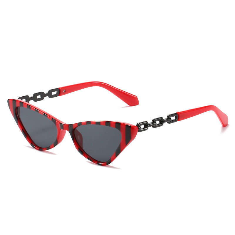Damen Cat-Eye Sonnenbrille mit stilvollen Kettenakzenten Brehn