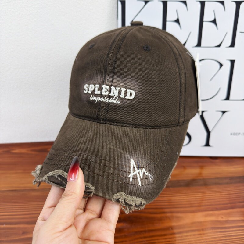 Damen Distressed Graphic Baseball Cap Brehn