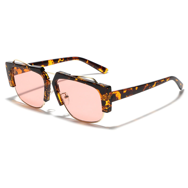 Damen trendige quadratische Sonnenbrille mit kontrastierendem Rahmen Brehn