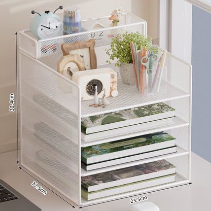 Mehrstufiger Mesh-Desktop-Organizer mit Dokumentenhaltern Brehn