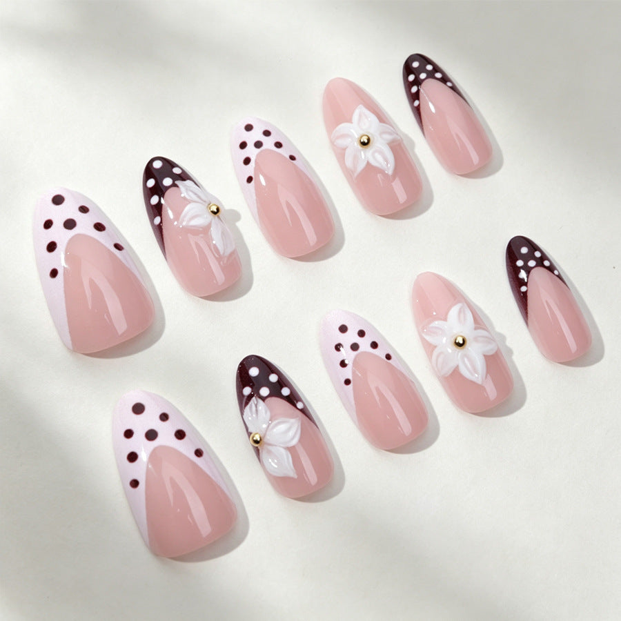 Künstlerische Florale Stiletto Presse-Nägel Brehn