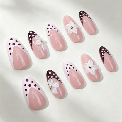 Künstlerische Florale Stiletto Presse-Nägel Brehn