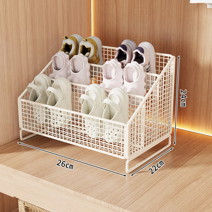 Kompakte geneigte Tri-Level-Mesh-Schlappen- und kleine Schuh-Organizer-Binne