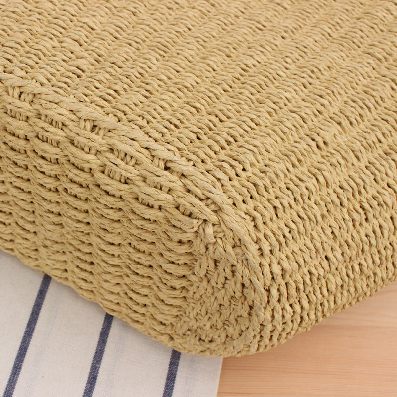 Handtasche Aus Geflochtenem Naturmaterial mit Eleganten Ledergriffen Brehn