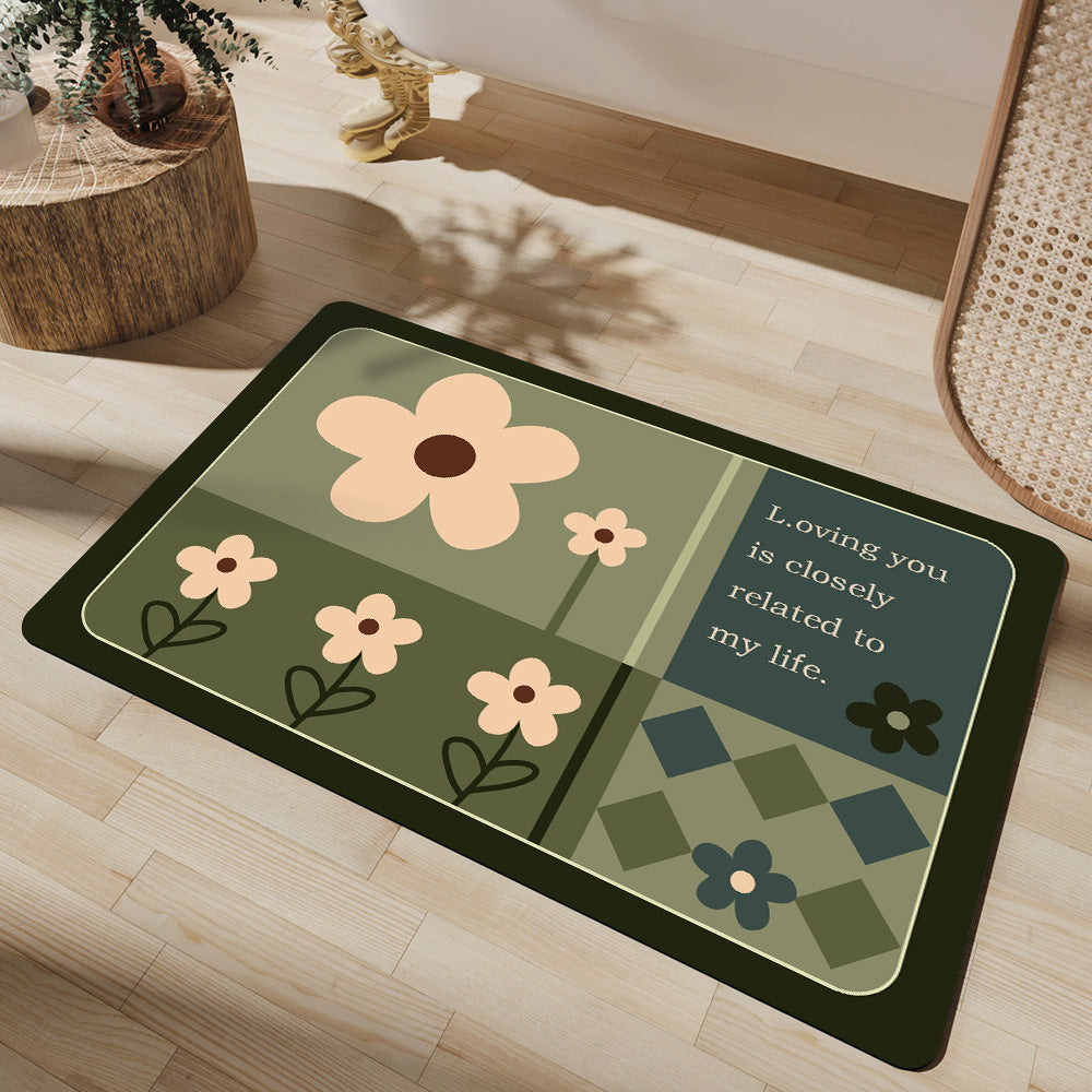 Blumen Design Baumwolle Badmatte Brehn