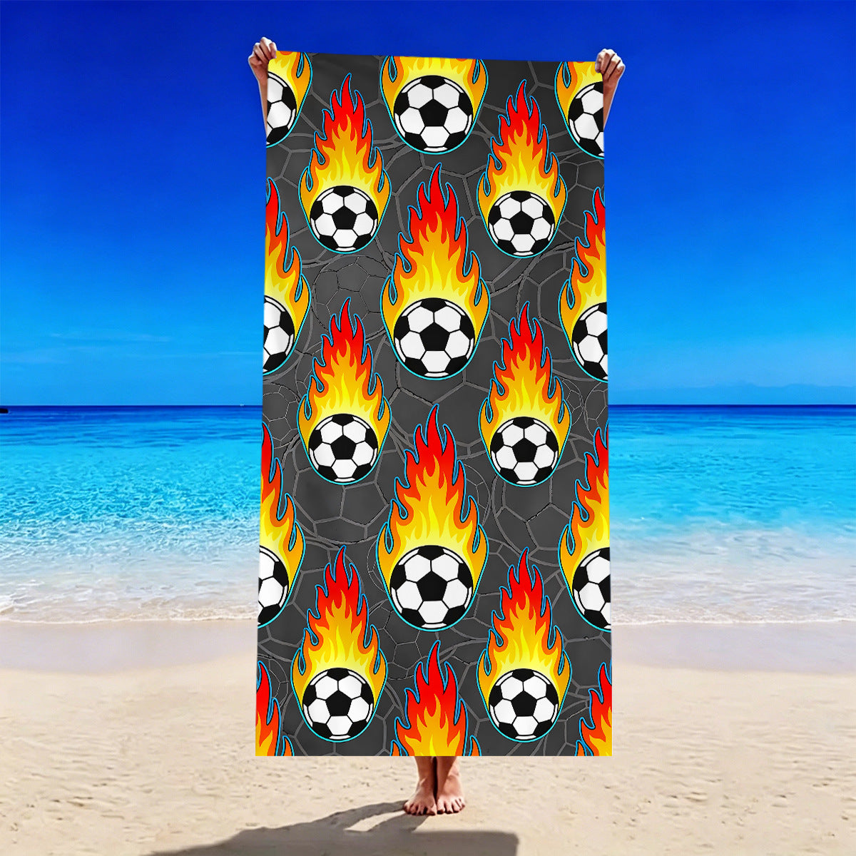 Fußball-Motiv Strandtuch Brehn
