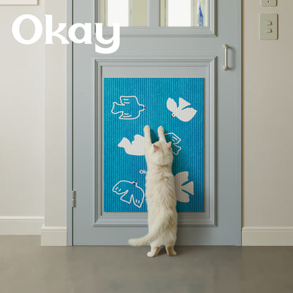 Extra-Absorbent Microfiber Vertical Door Runner with Ribbed Texture and Dove Motif