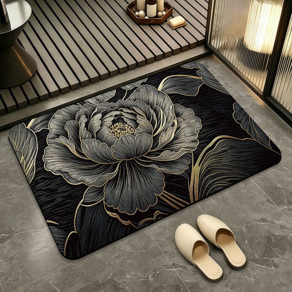 Elegante Blumenmuster-Badmatte Brehn