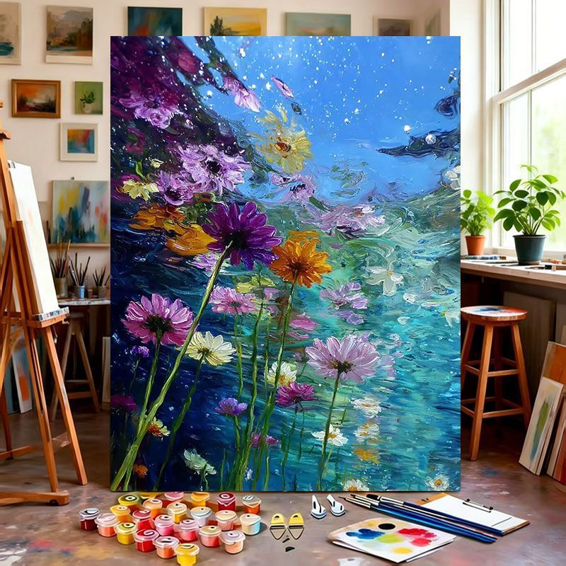 Florale Kunstleinwand Brehn