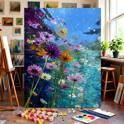 Florale Kunstleinwand Brehn