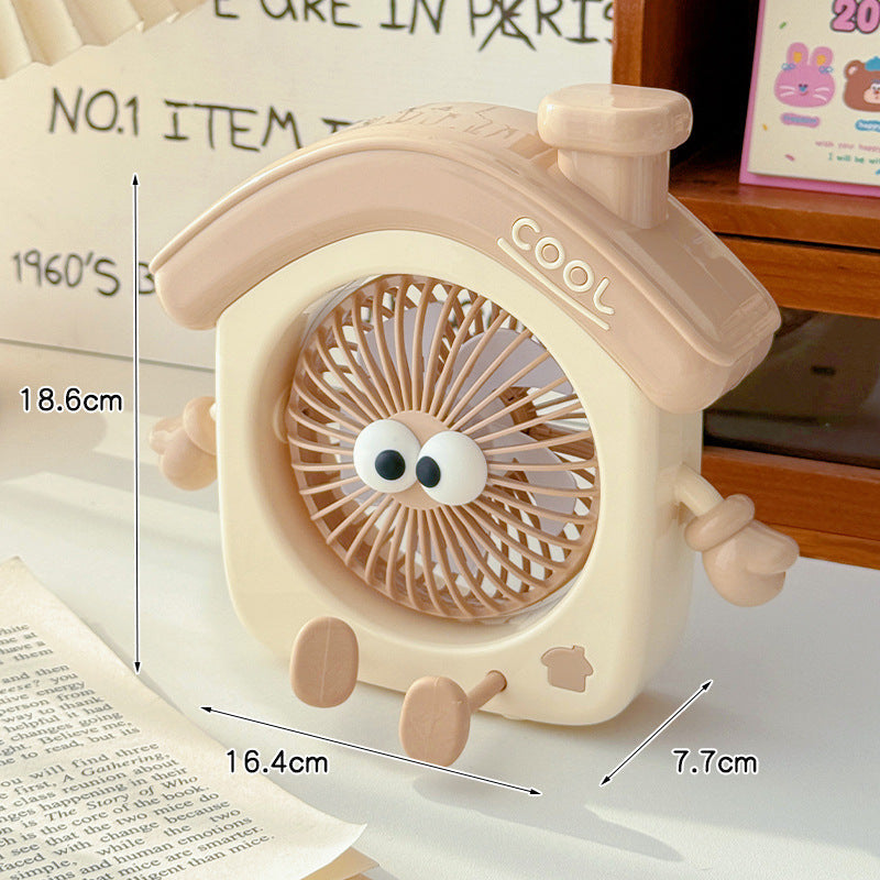 Frauen tragbarer Mini-Tischventilator mit süßem Charakterdesign Brehn