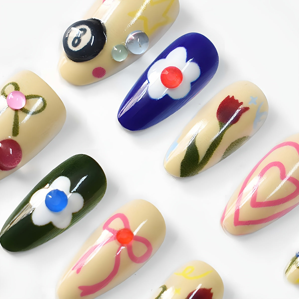 Künstlerisches Gel-Nagelkunst-Design Brehn