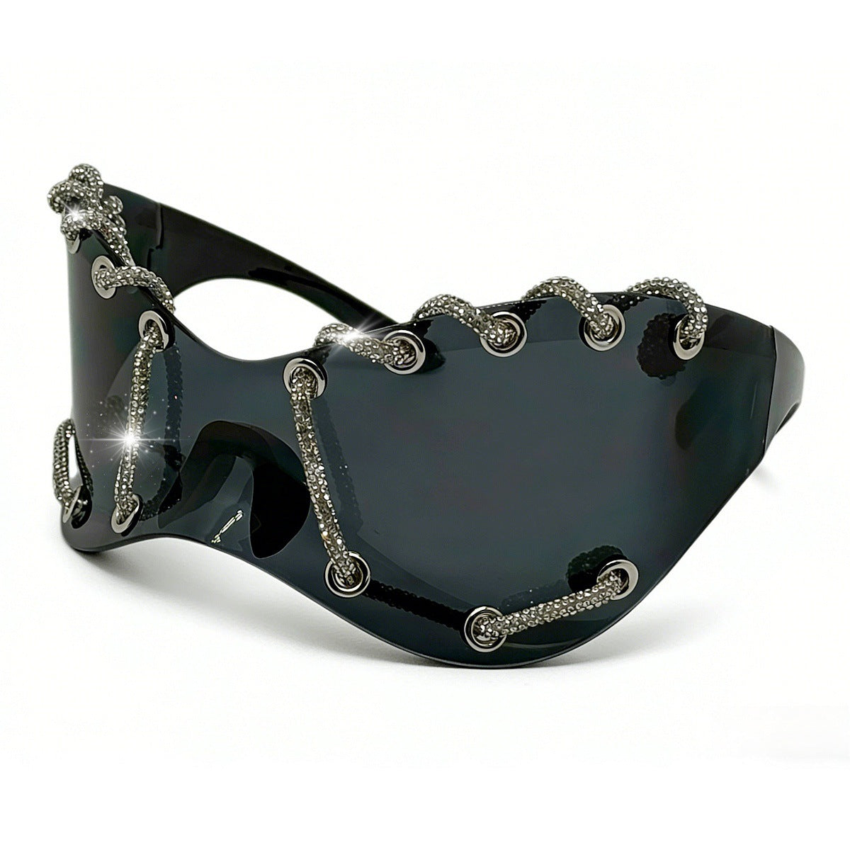 Damen extravagante Sonnenbrille mit einzigartigem Ketten-Design Brehn
