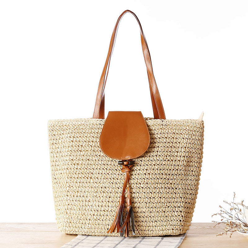 Elegante Korbtasche mit Lederakzenten Brehn