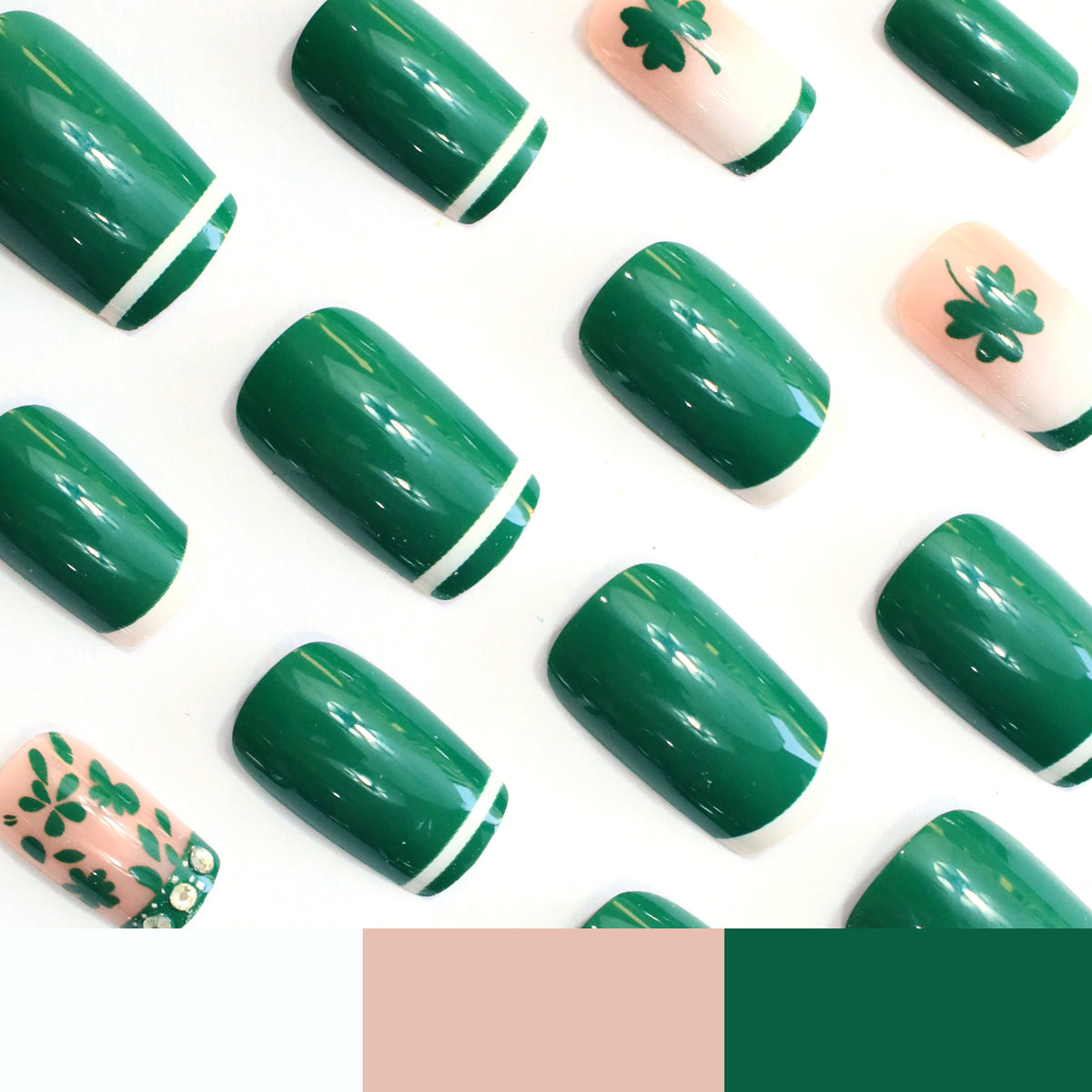 Festliche Shamrock-Nagelkunstverlängerungen Brehn