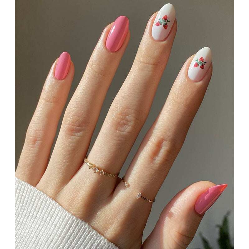 Erdbeer-Themen Press-On Nagelkunst Set Brehn