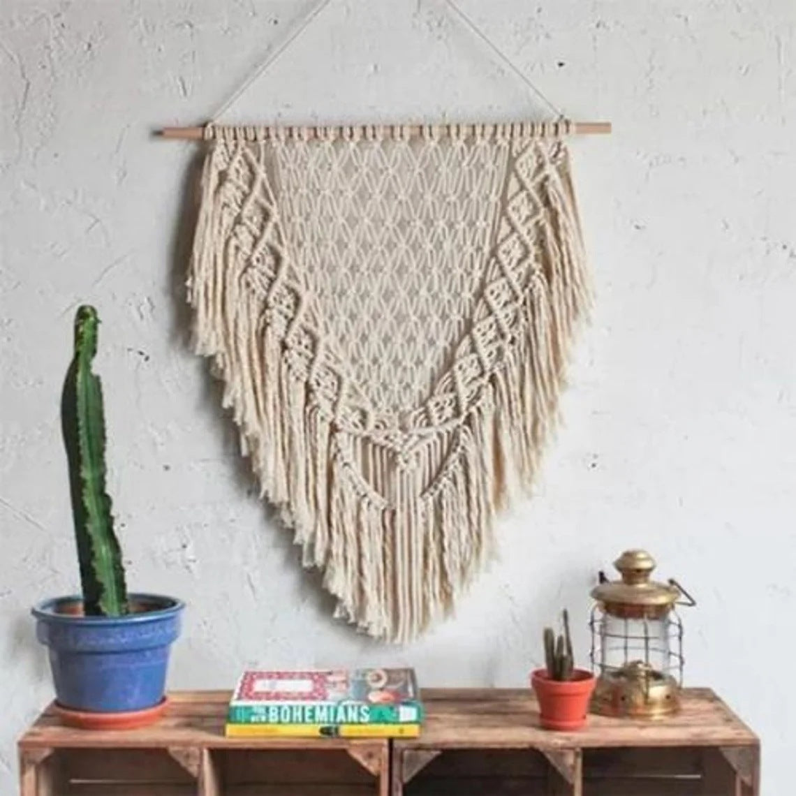 Macramé Wanddekoration mit kreativen Fransen