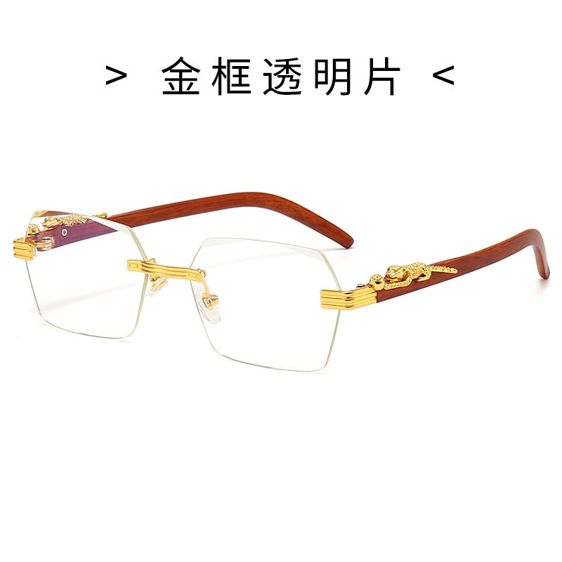Damen Designer-Sonnenbrille mit kunstvollem Holzrahmen und eleganten Glaselementen Brehn
