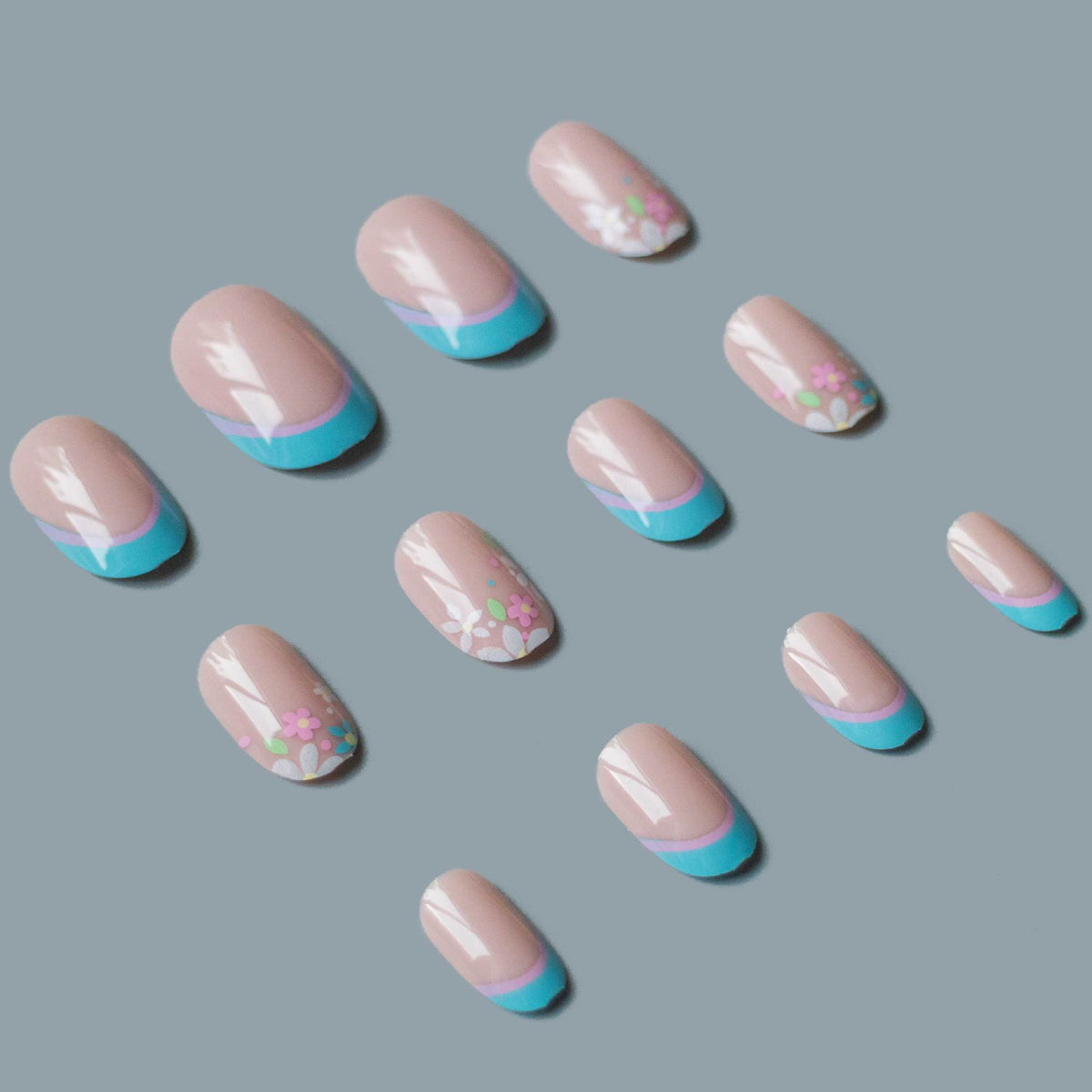 Künstlerisches Floral- und Geometrisches Nagelkunst-Design-Kit
