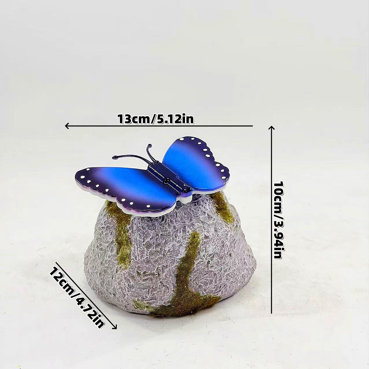 Dekorative solarbetriebene Schmetterlings-Stein-LED-Gartenakzent Brehn