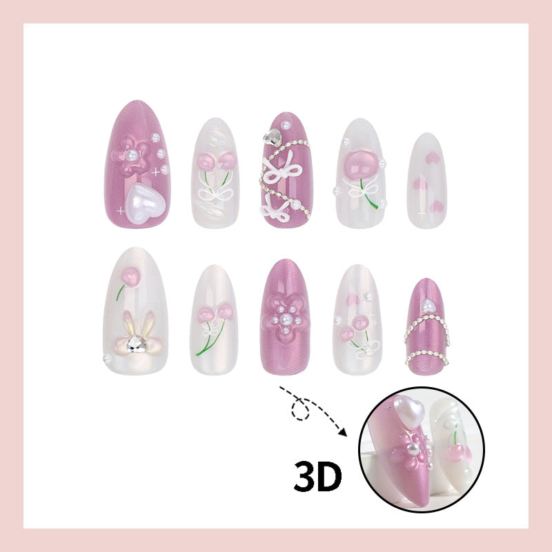 Kunstnagelset mit kreativen Herz- und Blumendesigns Brehn
