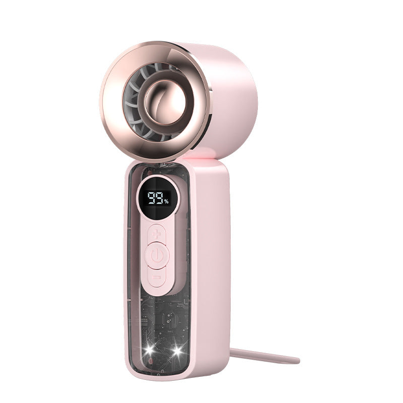 Kühlender tragbarer bladeless Handventilator mit digitaler Batteriedisplay und USB wiederaufladbar Brehn