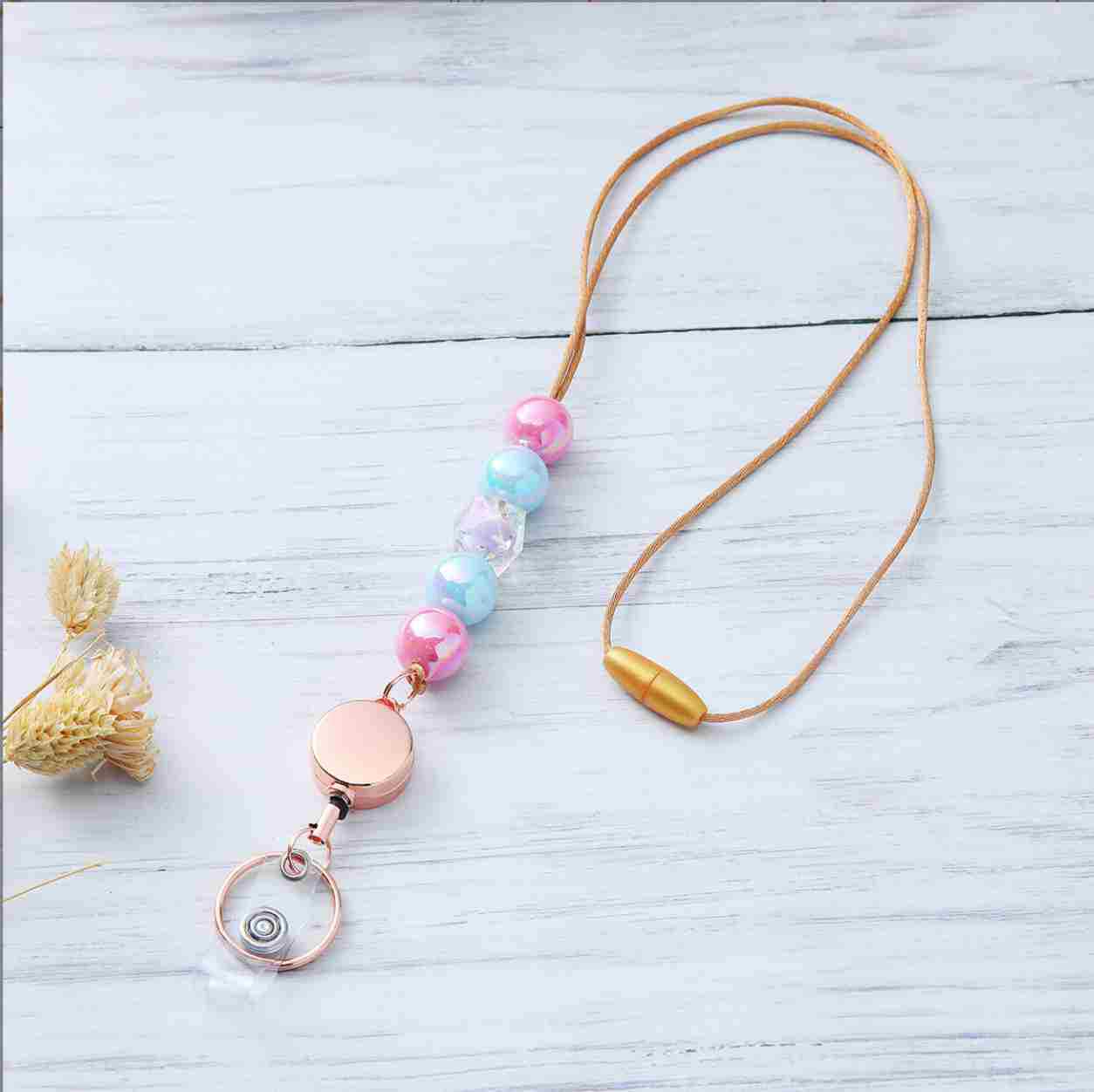 Dekorativer Perlen-ID-Badge-Lanyard Brehn