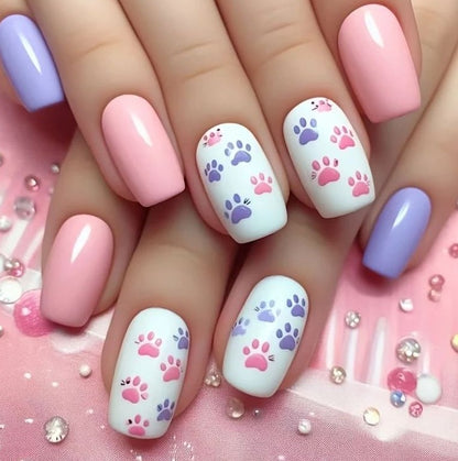 Verspielte Katzenpfoten-Nagelkunst Brehn