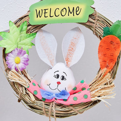 Dekorativer Bunny Willkommen Kranz